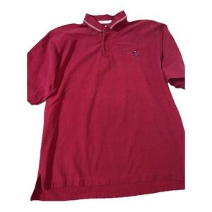 Vintage Legoland Men's Polo Collared Shirt Red Golf Embroidery Size XL Cotton